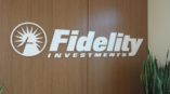 Fidelity Investments indoor company logo signage
