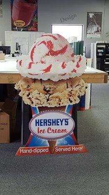 A point of purchase display for Hershey's Ice Cream