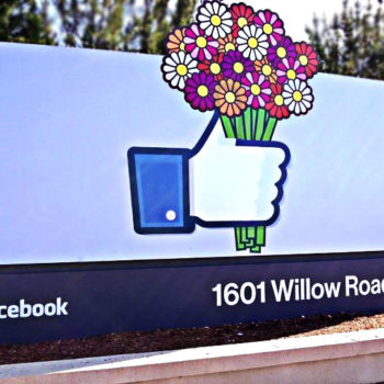 A sign outdoors for facebook