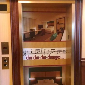 custom elevator wrap for the Residence Inn Marriott in Cleveland
