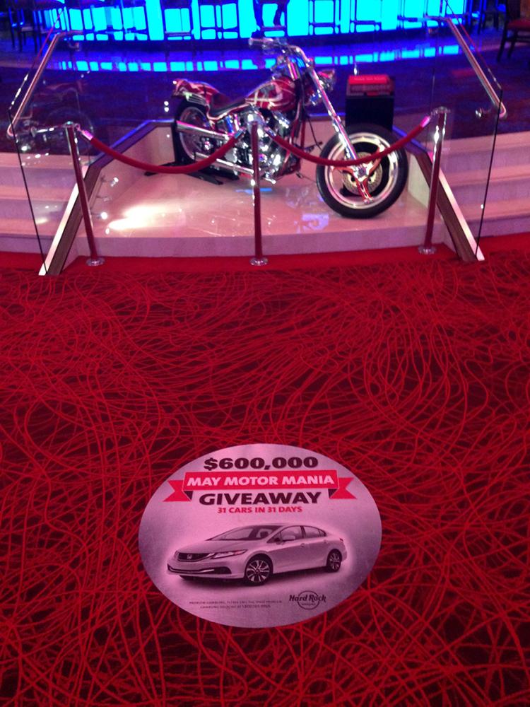 Motorcycle prize at a casino