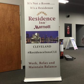 Retractable banner for the Residence Inn Marriott in Cleveland