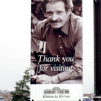 Banner thanking a man