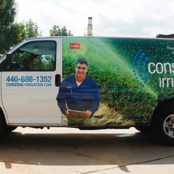 van wrap for an irrigation company