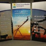collection of retractable banners for a trade show