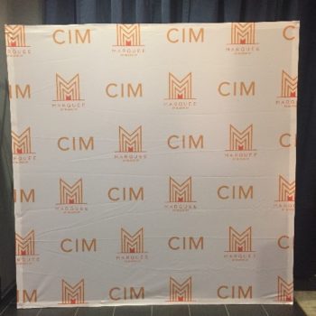 Step and repeat for background of a display
