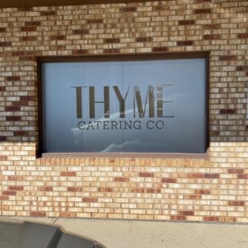 Thyme Catering Frosted Window Graphics