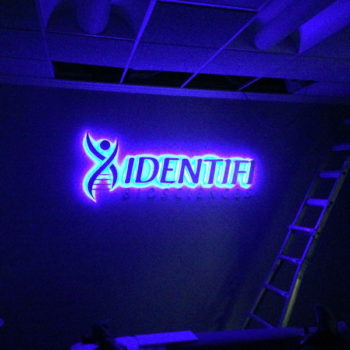 Light-up wall sign for Identifi