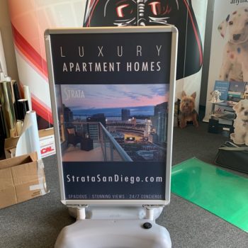 standing banner for Strata apartments