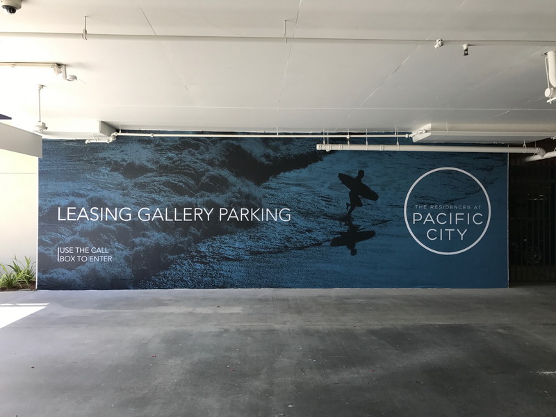 leasing gallery parking wall graphic