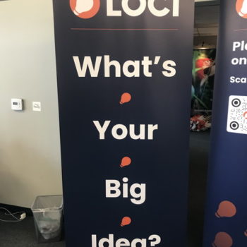 standing banner for Loci