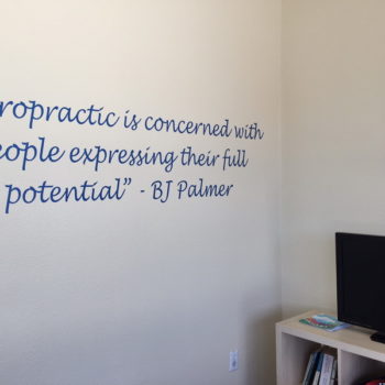 Wall decal for chiropractic office