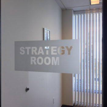 Window decals for office room names