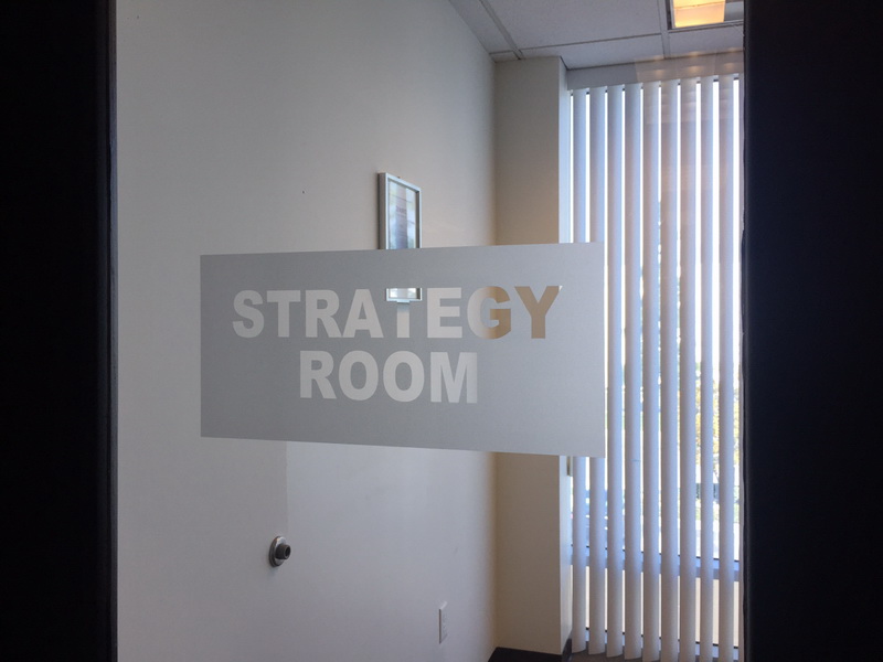 glass etching label for an office room
