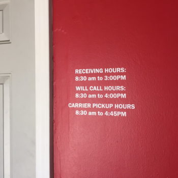 Wall decal for office hours
