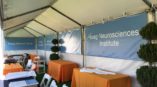 banners inside a tent for Hoag Neurosciences Institute