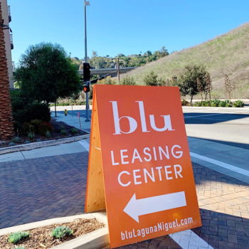 Leasing center a-frame directional signage