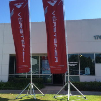 Large standing promotional flags