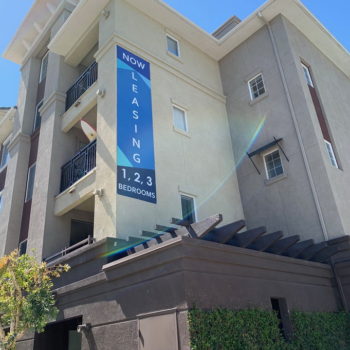 Now leasing outdoor apartment leasing banner