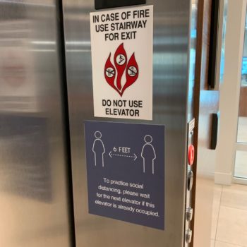 Social distancing elevator signage