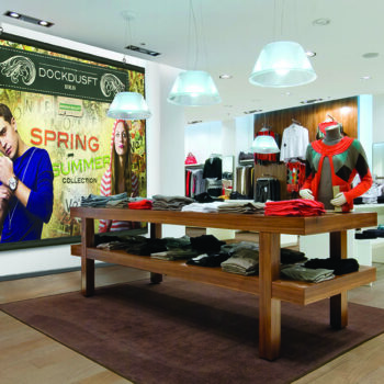 Retail store wall banner