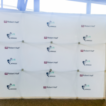 WRMSDC and rh Robert Half step and repeat banner