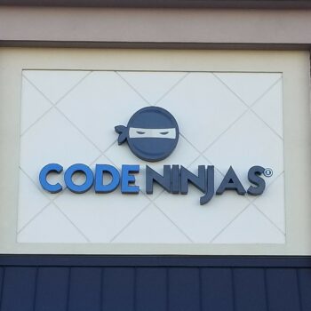 Code Ninjas store front 3D letters