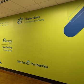 Custom exhibition standee with branded graphics