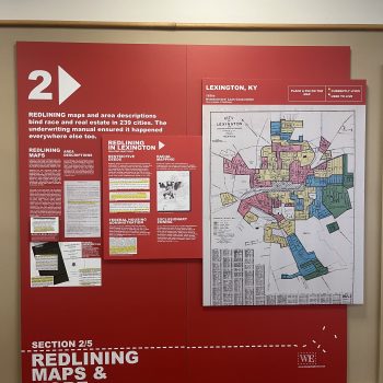 Map-style sign displayed on wall