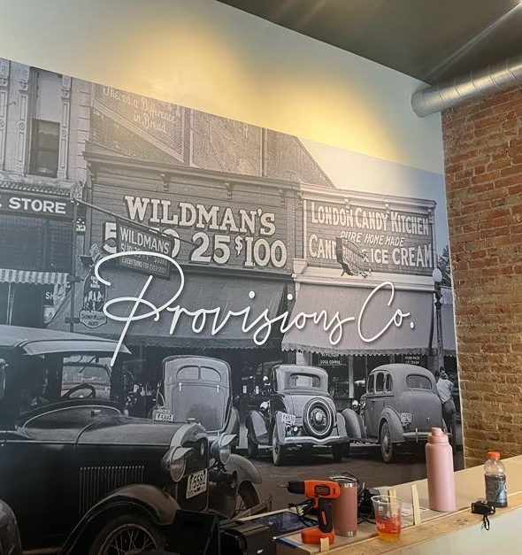 Event or exhibition display banner with promotional graphics