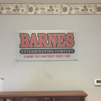 Barnes Exterminating indoor sign