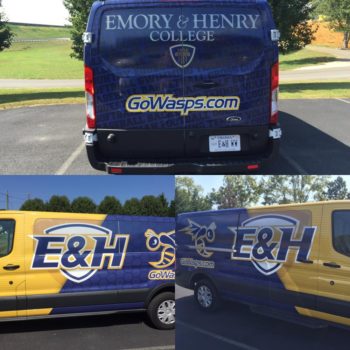 Emory and Henry College activities van wrap