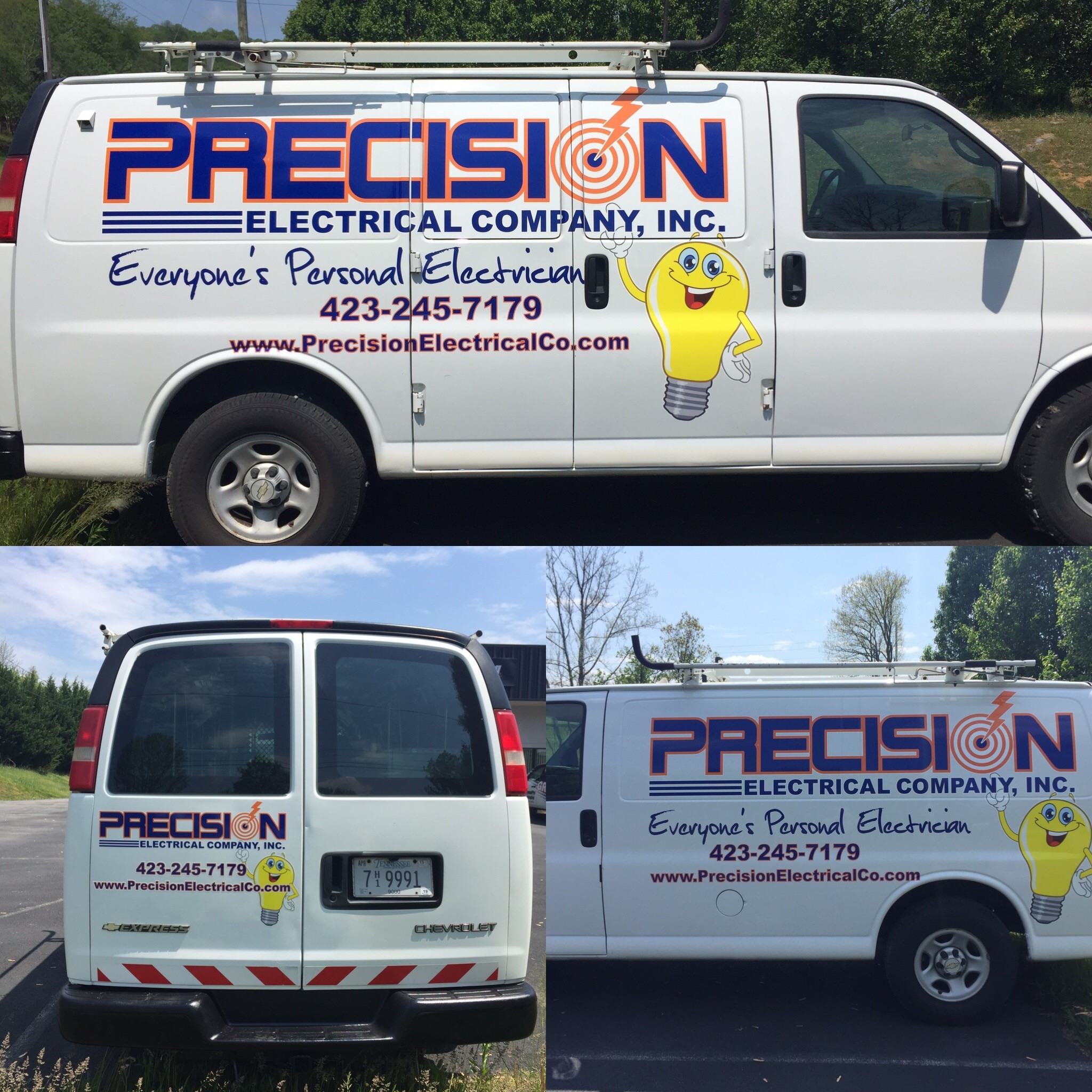 Precision Electrical Company vehicle decals