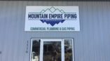 Mountain Empire Piping and Mechancial store front sign