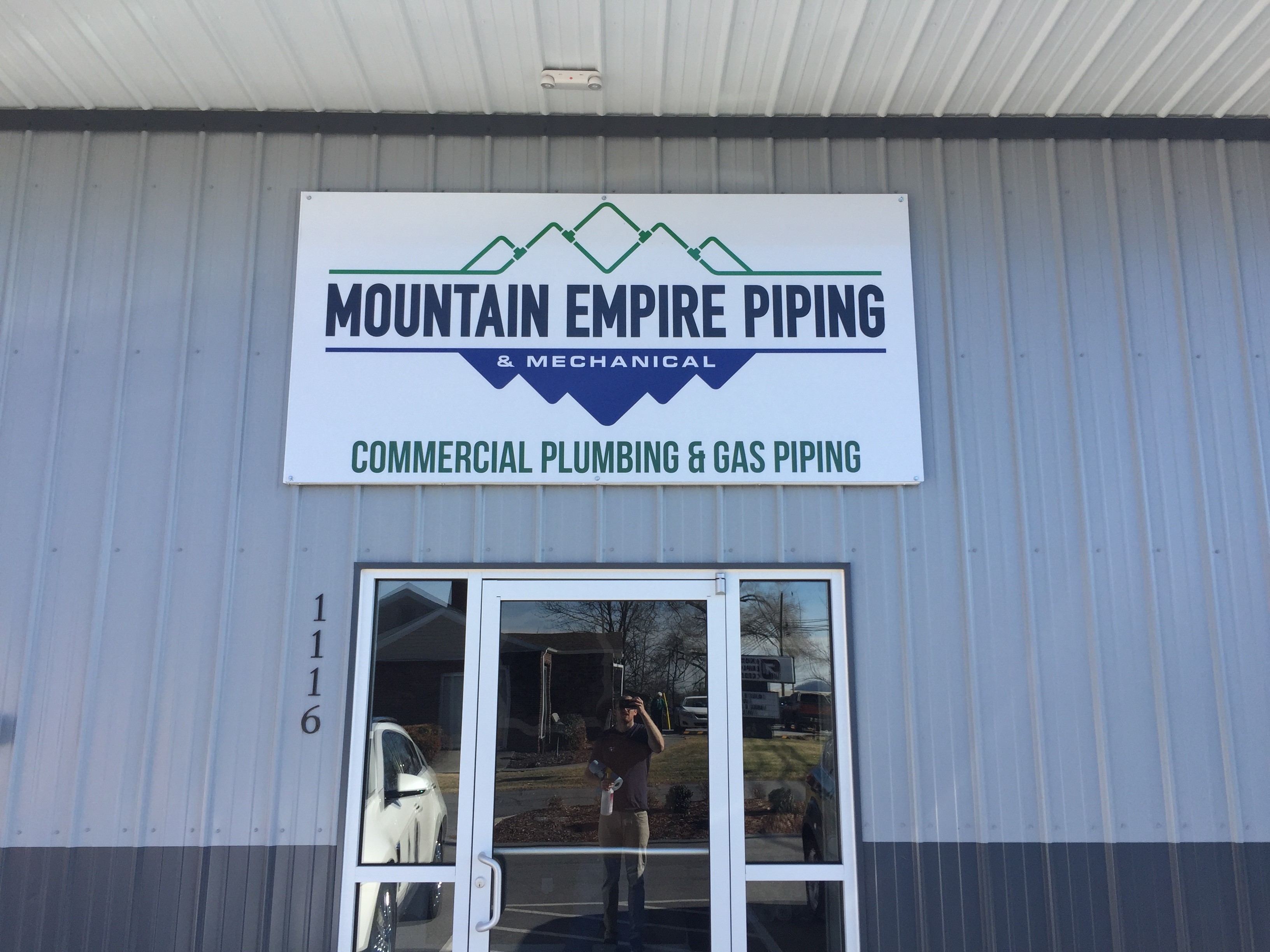 Mountain Empire Piping and Mechancial store front sign