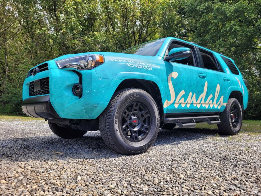 Sandals custom vehicle wrap for fleet graphics.