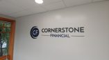 Dimensional wall sign with circular logo and text in Tri-Cities - Bristol, Johnson City & Kingsport.