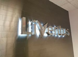 Dimensional font sign on wall