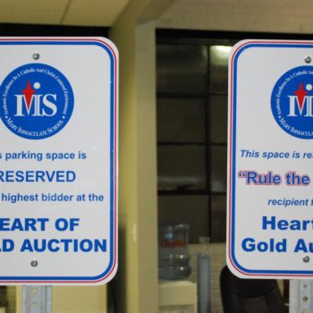 Reserved signs for Mary Immaculate School 