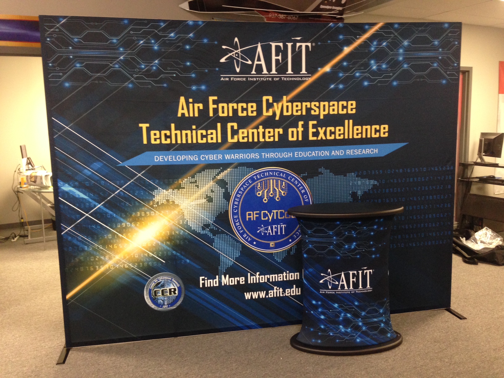 Tradeshow screen and podium wrap for Air Force Institute of Technology 