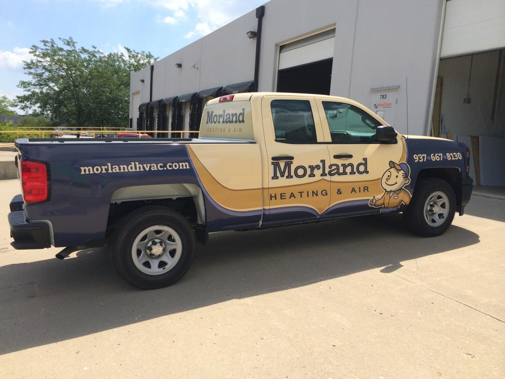 Morland Heating and Air truck wrap graphics