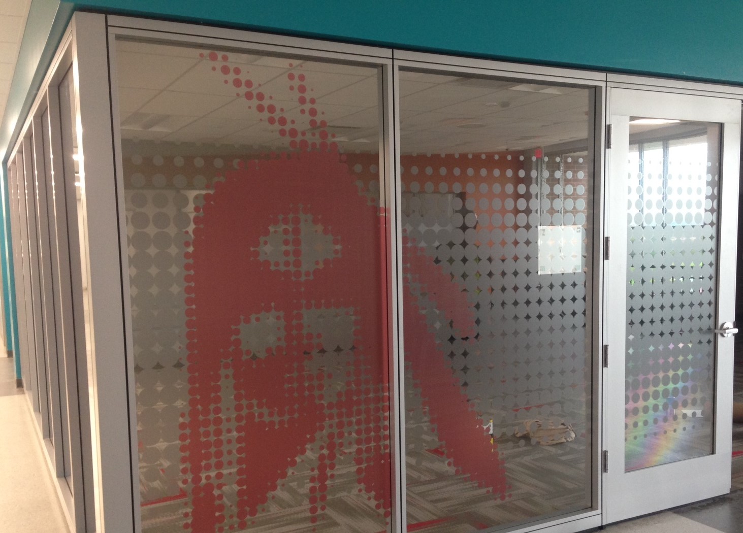 Native American Face in Frosted Glass Design