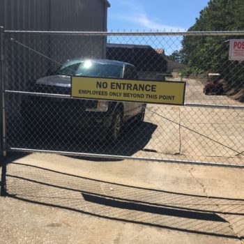 No entrance sign on fence