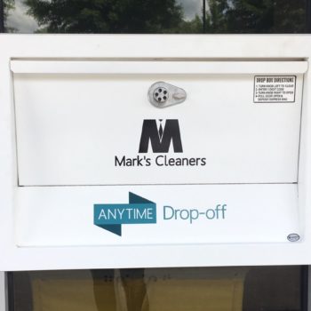 Mark's cleaners drop-off sign