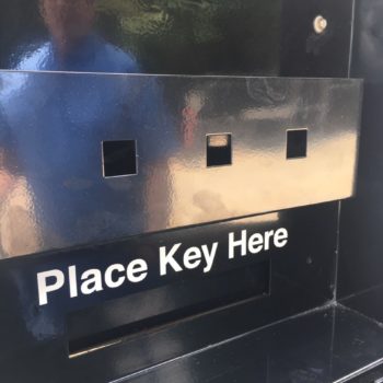 Place key here sticker