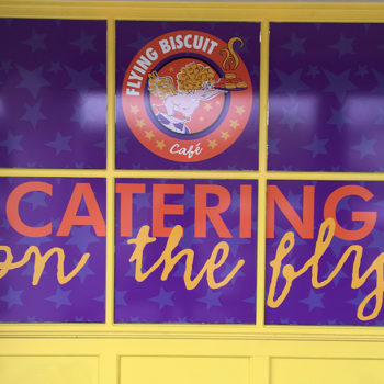 Catering on the fly window graphic