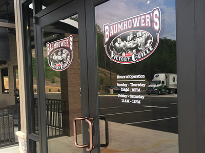 Baumhower's window graphic
