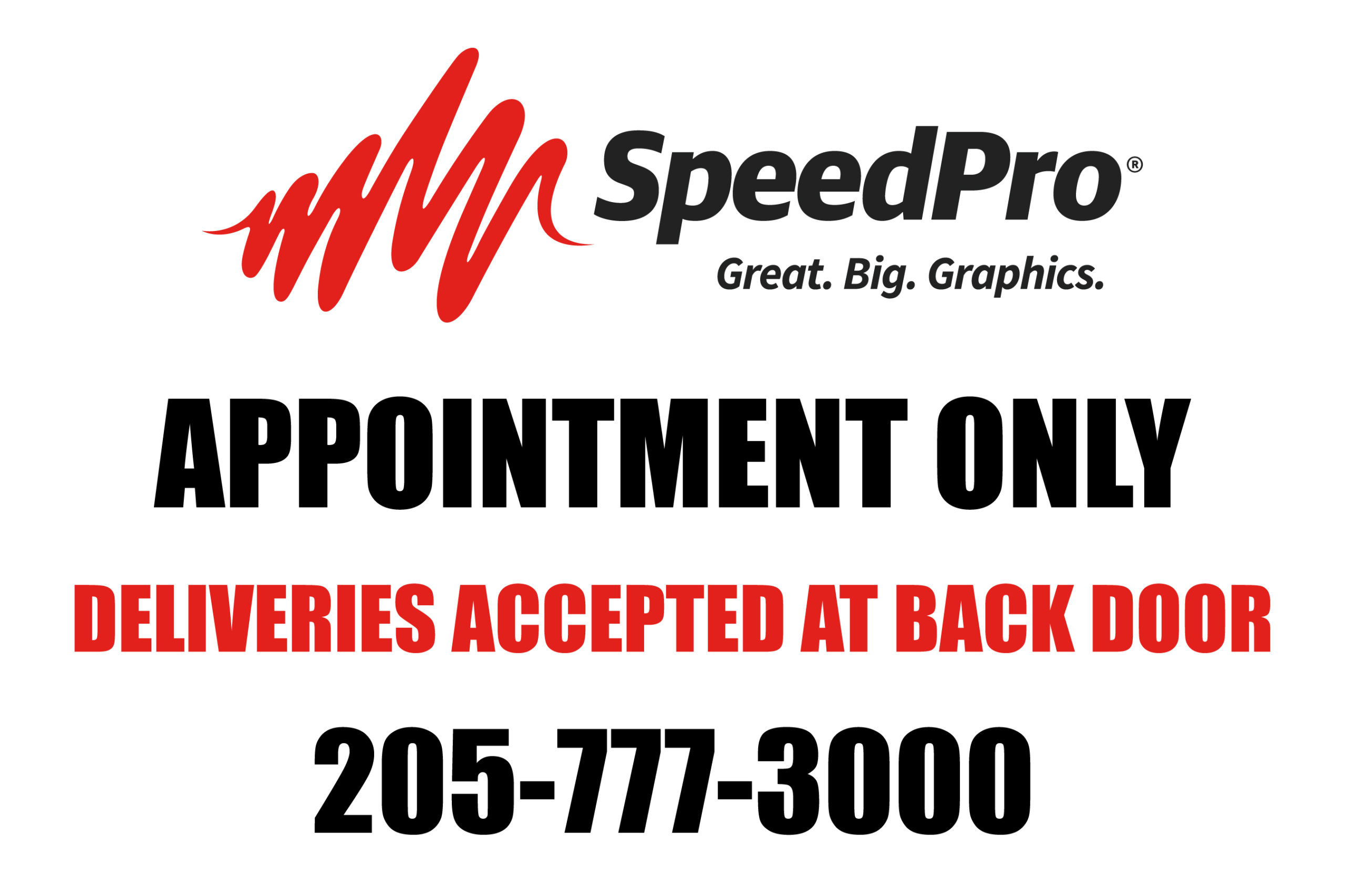 SpeedPro appointment only graphic