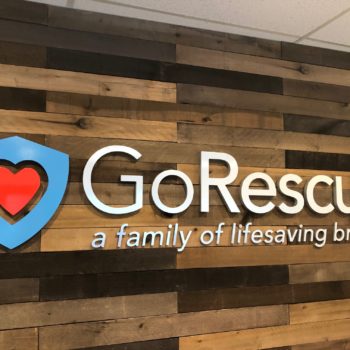 Go Rescue indoor wall sign