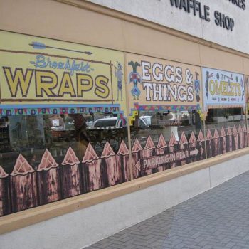 Waffle Shop window graphics